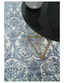 Hand Loom 8x10 Damask Ivory and gray Blended Wool and Bamboo Silk Area Rug