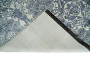 Hand Loom 8x10 Damask Ivory and gray Blended Wool and Bamboo Silk Area Rug