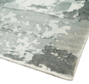 Handmade 8x10 Ivory, gray and Charcoal Blended Wool and Bamboo Silk Area Rug