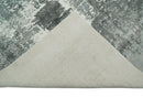 Handmade 8x10 Ivory, gray and Charcoal Blended Wool and Bamboo Silk Area Rug