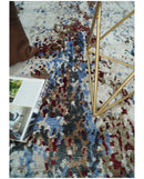 Hand Knotted 8x10 Ivory And Brown  Modern Abstract bamboo Silk Area Rug