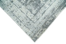 Hand Loom 8x10 Abstract Ivory and Gray Blended Wool and Bamboo Silk Area Rug