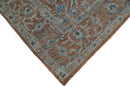Vintage Style Hand Knotted Serapi Blue and Rust Traditional Custom Made Area Rug