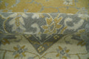 Handmade 8x10 and 9x12 Traditional Vintage Design Mustard and Silver Wool Area Rug | TRDCP127810