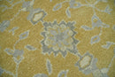 Handmade 8x10 and 9x12 Traditional Vintage Design Mustard and Silver Wool Area Rug | TRDCP127810