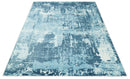 Hand Loom Modern Abstract Blue Wool and Bamboo Silk Area Rug