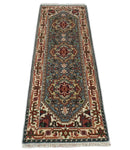 Handmade Blue and Ivory Heriz Serapi 8 Feet Runner made with wool | TRDCP41268