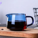 Handmade blue glass coffee sharing pot kitchen brewing server