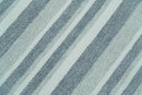 Handmade 5x8 Modern Stripes Pattern Blue And White Wool Rug