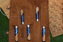 Handmade Chef Set, 5 Piece Damascus Steel Chef Knife Set, Kitchen Knife Set with Leather Cover