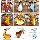 Handmade colorful crystal sika deer figurine living room glass decor