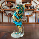 Handmade colorful crystal sika deer figurine living room glass decor