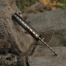 Handmade Damascus Pocket Knife - Folding Bull Cutter Knife - Wood Handle WH 5033