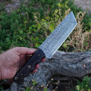 Handmade Damascus Steel Warrior Tanto Knife - Rosewood Handle