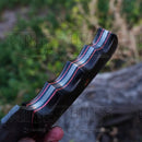 Handmade Damascus Steel Warrior Tanto Knife - Rosewood Handle