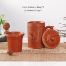 Handmade dragon purple clay tea mug set gray & orange dining room