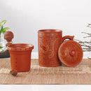 Handmade dragon purple clay tea mug set gray & orange dining room