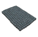 2x3 Handmade Felted Round Pebbles Gray Charcoal Wool Rug