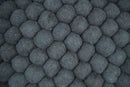 2x3 Handmade Felted Round Pebbles Gray Charcoal Wool Rug
