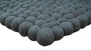 2x3 Handmade Felted Round Pebbles Gray Charcoal Wool Rug