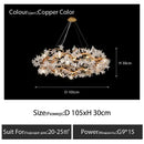 Handmade gold glass crystal led branches chandelier dining room light