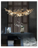 Handmade gold glass crystal led branches chandelier dining room light