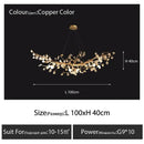 Handmade gold glass crystal led branches chandelier dining room light