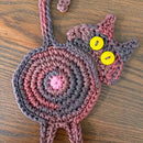 Handmade gray crocheted cat butt coasters dining room decor set of 4