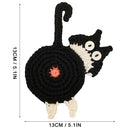 Handmade gray crocheted cat butt coasters dining room decor set of 4