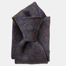 Moretti - Printed Madder Silk Tie - Navy & Green