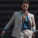 Carrara - Silk Neckerchief - Navy & Mustard