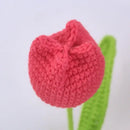 Handmade knitted crochet tulips multi color bedroom flower decor
