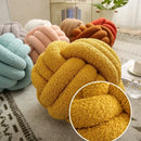 Handmade knotted boucle circle plush pillow bedroom decor
