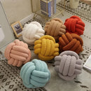 Handmade knotted boucle circle plush pillow bedroom decor