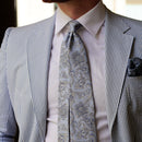 Novara - Printed Silk Tie - Sky Blue