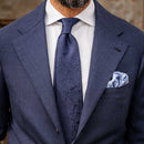 Soave - Silk Jacquard Tie - Midnight Blue