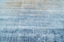 Modern Abstract Blue Hand Knotted bamboo Silk 8x10 Area Rug