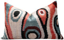 Handmade Multicolor Abstract Design Throw Pillow - 16x24 inch, Silk Velvet, Vegetable Dyed with Premium Down Feather Insert