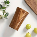 Handmade natural wooden tea cups dining room polished brown tumblers