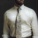 Medici - Printed Silk Tie - Dusty Blue