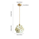 Handmade pink & teal glass petal pendant light bedroom flower lamp