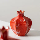 Handmade pomegranate ceramic vase set red & white living room decor