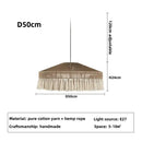 Handmade rattan pendant light with tassels for dining room