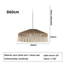 Handmade rattan pendant light with tassels for dining room