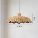 Handmade rattan pendant scalloped wicker light for dining room