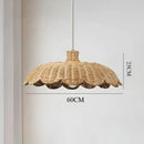 Handmade rattan pendant scalloped wicker light for dining room