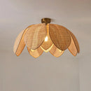 Handmade rattan petal pendant light for dining room