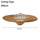 Handmade rattan wicker chandelier natural beige dining room pendant