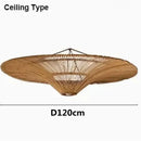 Handmade rattan wicker chandelier natural beige dining room pendant