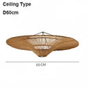 Handmade rattan wicker chandelier natural beige dining room pendant